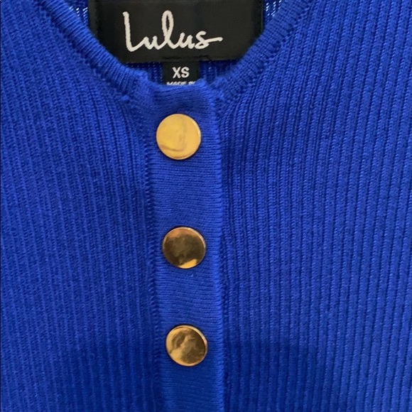 Bright blue ribbed stretch Mimi dress - Picture 1 of 2